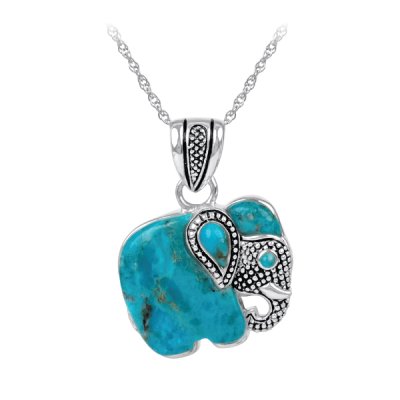Sterling Silver Elephant Pendant with Chain 18 Inches