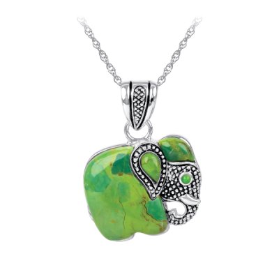 Sterling Silver Elephant Pendant with Chain 18 Inches