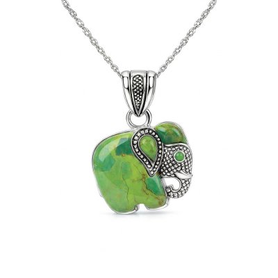 Sterling Silver Elephant Pendant with Chain 18 Inches