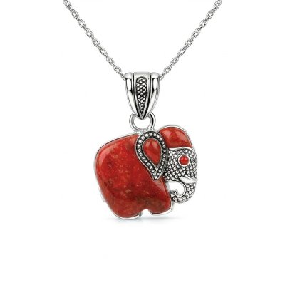 Sterling Silver Elephant Pendant with Chain 18 Inches