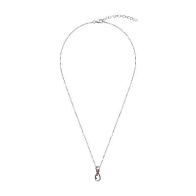 Garnet  Sterling Silver Infinity Pendant With Chain 18+2 Inches