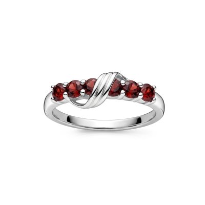 Garnet Sterling Silver Ring