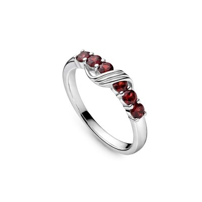 Garnet Sterling Silver Ring