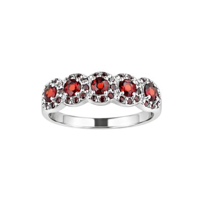 Garnet Sterling Silver Ring