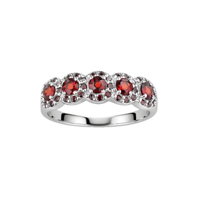 Garnet Sterling Silver Ring