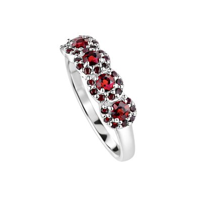 Garnet Sterling Silver Ring