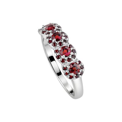 Garnet Sterling Silver Ring