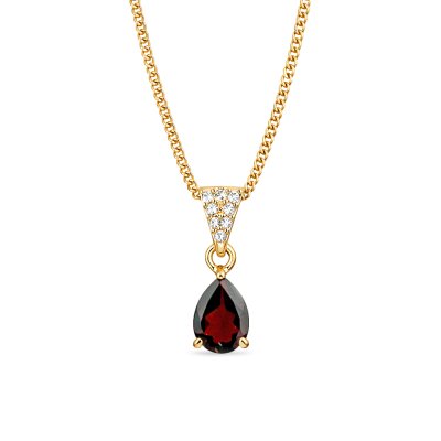 Sky Blue Topz & White Zircon 18k Yellow Gold Over Sterling Silver Pendant With Chain 18+2 Inches