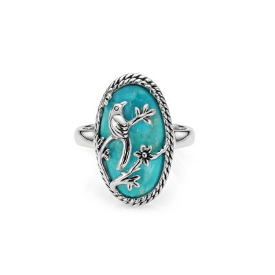 Turquoise Sterling Silver Hummingbird Ring