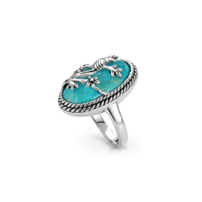 Turquoise Sterling Silver Hummingbird Ring
