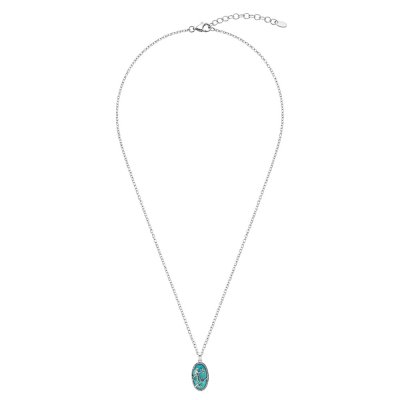 Turquoise Sterling Silver Hummingbird Pendant With Chain 18+2 Inches
