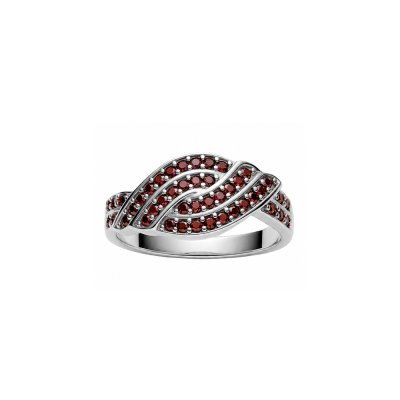 Garnet Sterling Silver Ring
