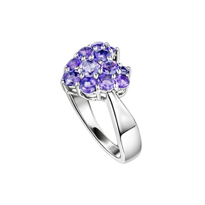 Amethyst Sterling Silver Heart Ring
