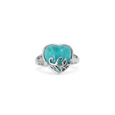 Larimar Sterling Silver Heart Ring