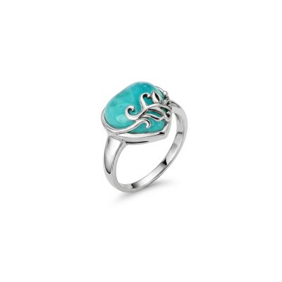 Larimar Sterling Silver Heart Ring