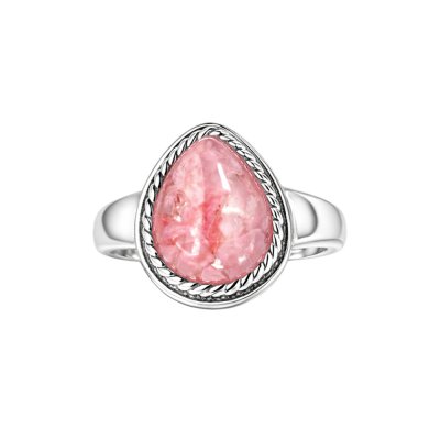 Mosaic Pink Opal Sterling Silver Ring