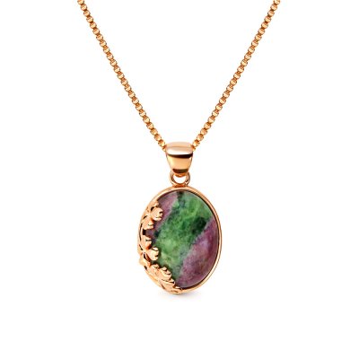 Ruby Zoisite Copper Pendant With Chain 18+2 Inches