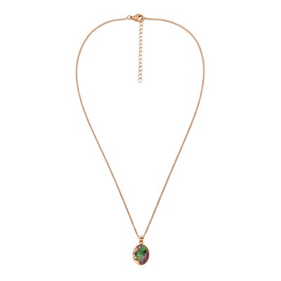 Ruby Zoisite Copper Pendant With Chain 18+2 Inches