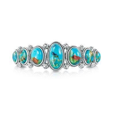 Sterling Silver Turquoise Cuff Bracelet 7.5 inches.