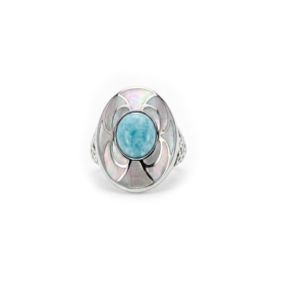 Larimar & MOP Sterling Silver Ring