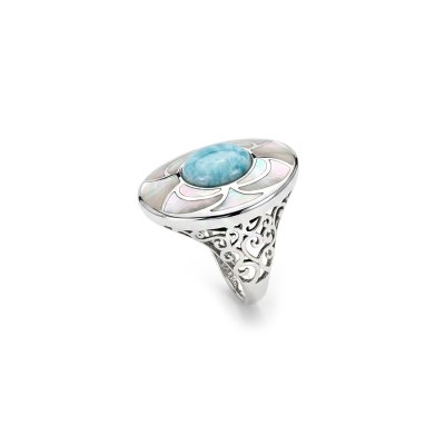 Larimar & MOP Sterling Silver Ring