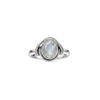 Rainbow Moonstone Sterling Silver Ring