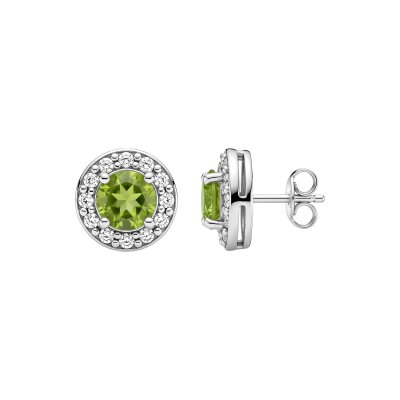Sterling Silver Classic Halo Stud Earrings