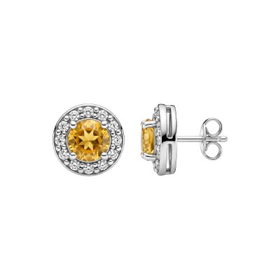 Sterling Silver Classic Halo Stud Earrings