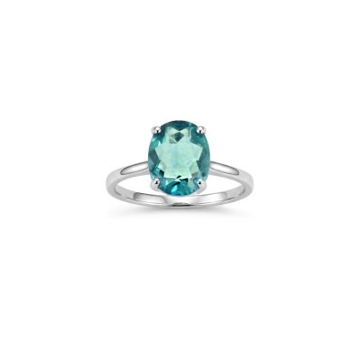Teal Fluorite Sterling Silver Ring