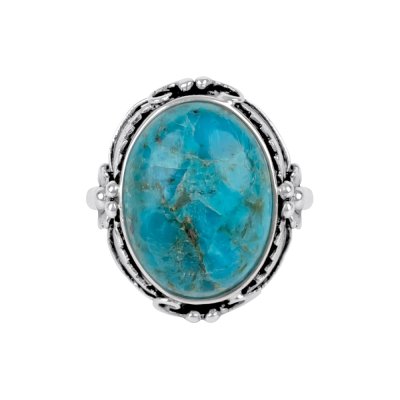 Sterling Silver Turquoise Flower Ring