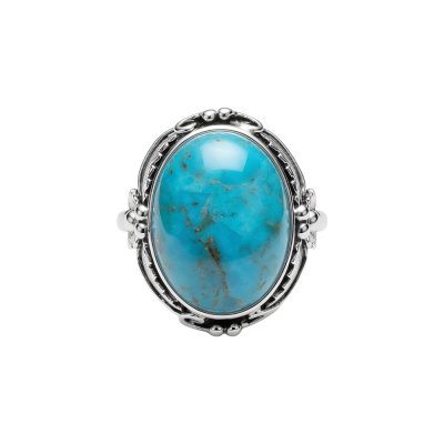 Sterling Silver Turquoise Flower Ring
