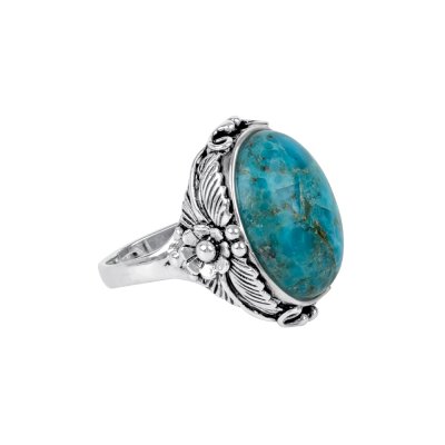 Sterling Silver Turquoise Flower Ring