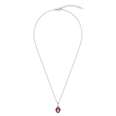 Red Agate Christmas Tree Cameo Sterling Silver Pendant With Chain 18+2 Inches