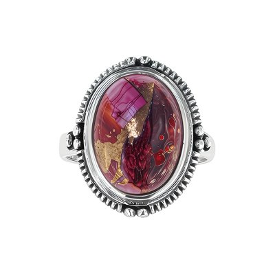 Purple Spiny Oyster Sterling Silver Ring
