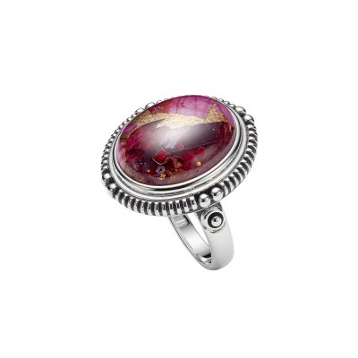 Purple Spiny Oyster Sterling Silver Ring
