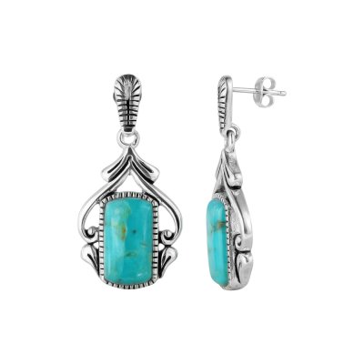 Western Turquoise Sterling Silver Earrings