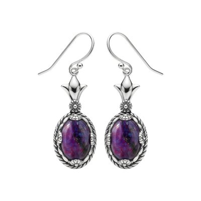 Purple Turquoise Sterling Silver Earrigs