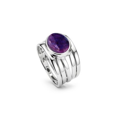 Purple Turquoise Sterling Silver Ring