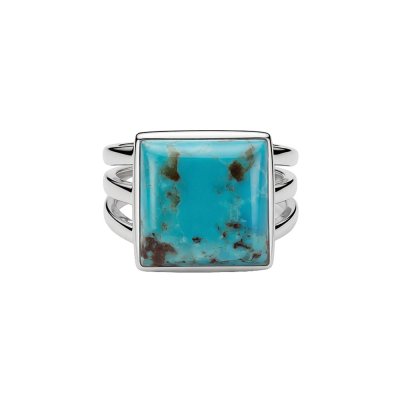Blue Kingman Turquoise  Sterling Silver Ring