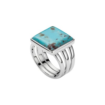 Blue Kingman Turquoise  Sterling Silver Ring