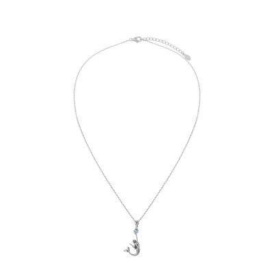 Swiss Blue Topaz Sterling Silver Mermaid Pendant with Chain 18+2 Inches
