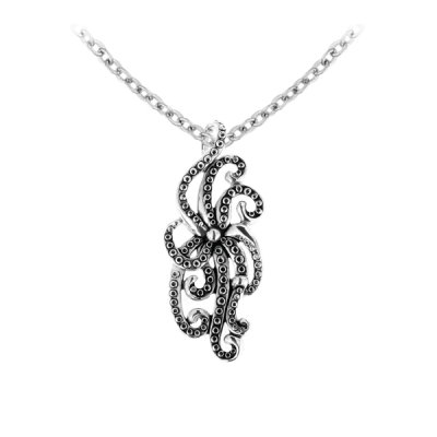 Squid Tentacles Sterling Silver Pendant with Chain 18+2 Inches