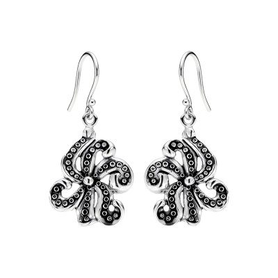 Squid Tentacles Sterling Silver Earrings