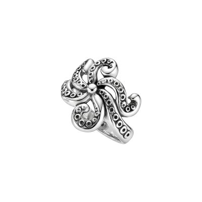 Squid Tentacles Sterling Silver Ring