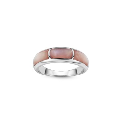 Pink Shell Sterling Silver Inlay Ring