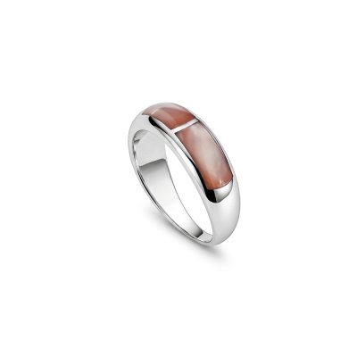 Pink Shell Sterling Silver Inlay Ring
