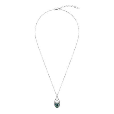 Abalone Sterling Silver Pendant with Chain 18+2 Inches
