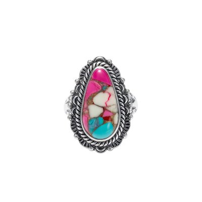 Cotton Candy Magnesite Sterling Silver Ring