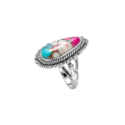 Cotton Candy Magnesite Sterling Silver Ring