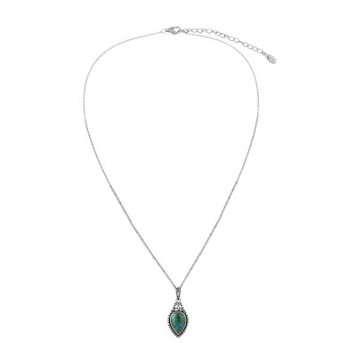 Chrysocolla Sterling Silver Pendant 18+2 Inches